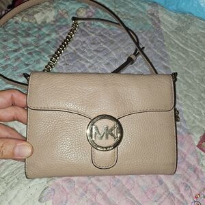 Michael Kors Beige Leather Crossbody Bag